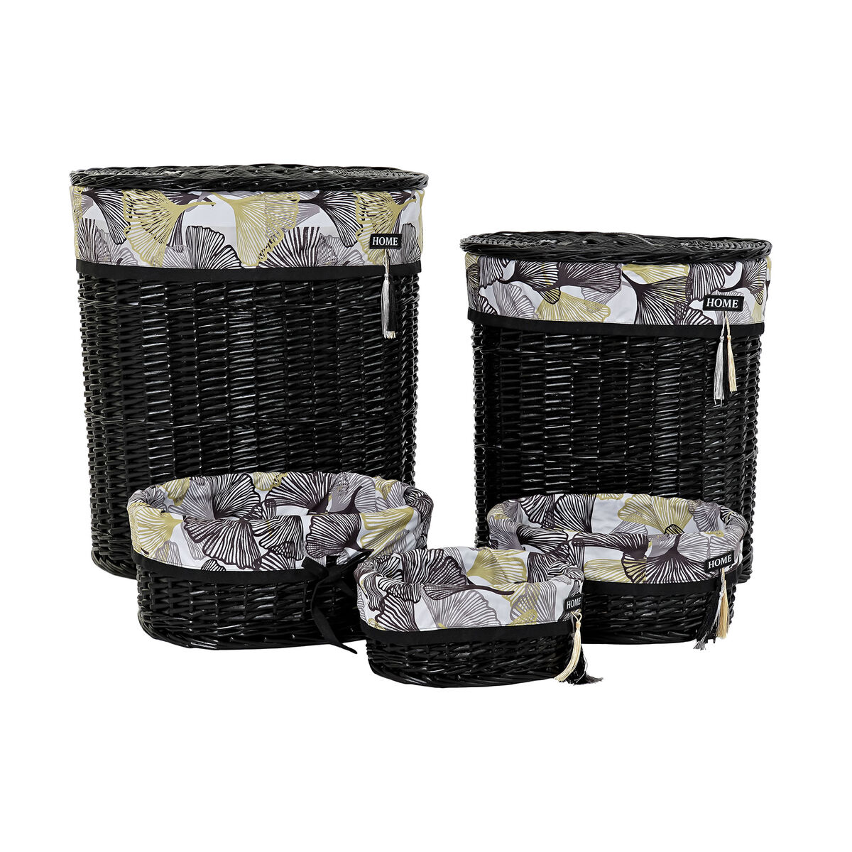 Korg - set DKD Home Decor Svart Multicolour vide 51 x 37 x 56 cm 5 Delar - 2