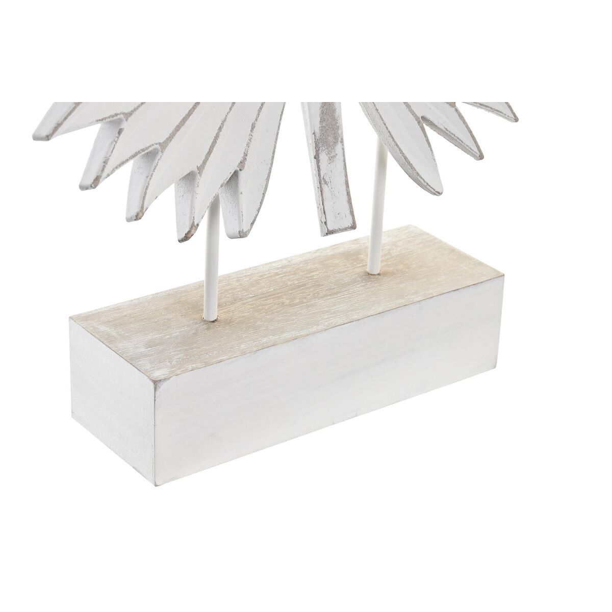 Prydnadsfigur DKD Home Decor 36 x 7 x 46 cm Vit Tropiskt Löv av en växt - 2