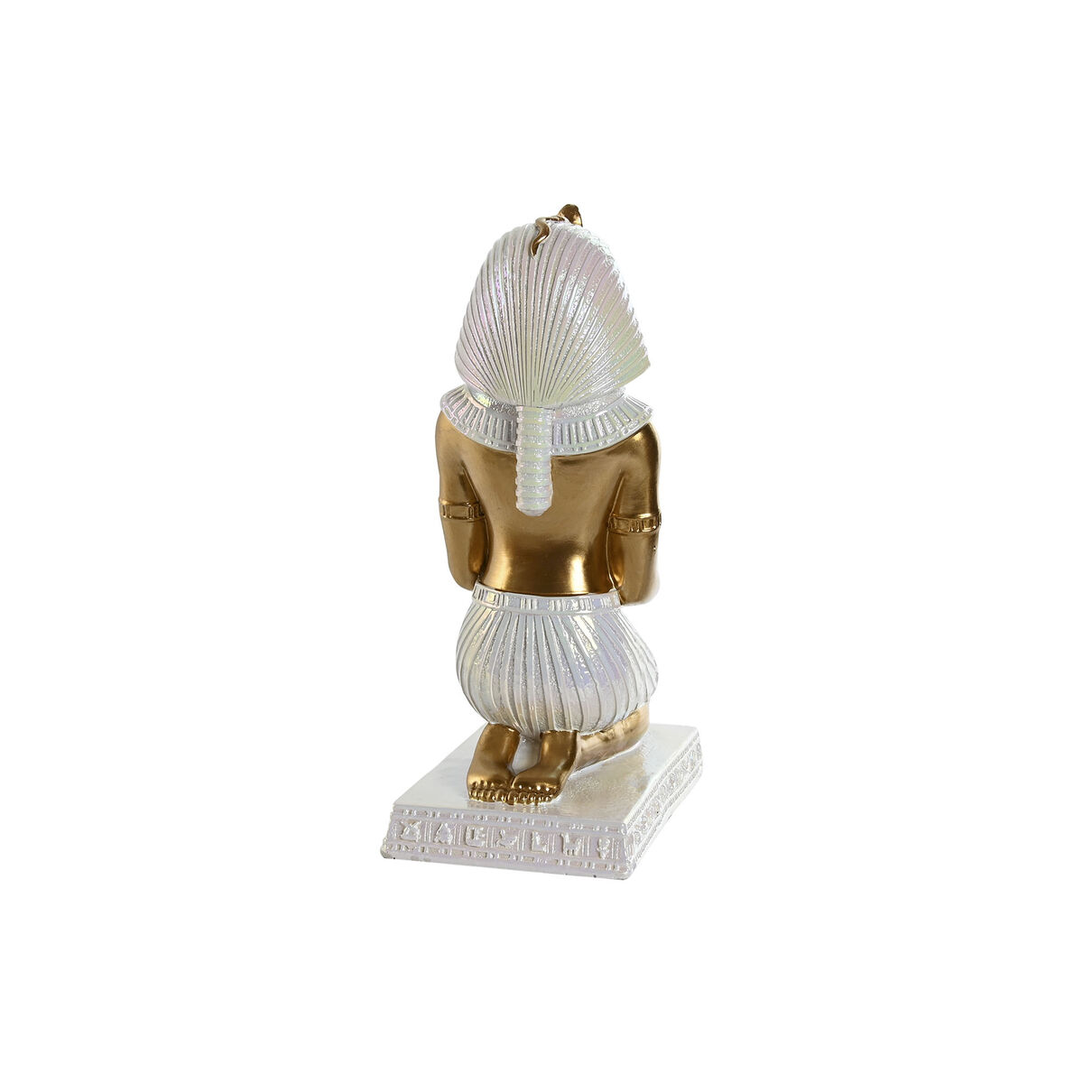 Prydnadsfigur Home ESPRIT Vit Gyllene Harts Orientalisk Egyptier 12,5 x 17 x 25 cm (2 antal) - 3