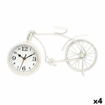 bordsklocka Gift Decor Vit Cykel (4 antal)