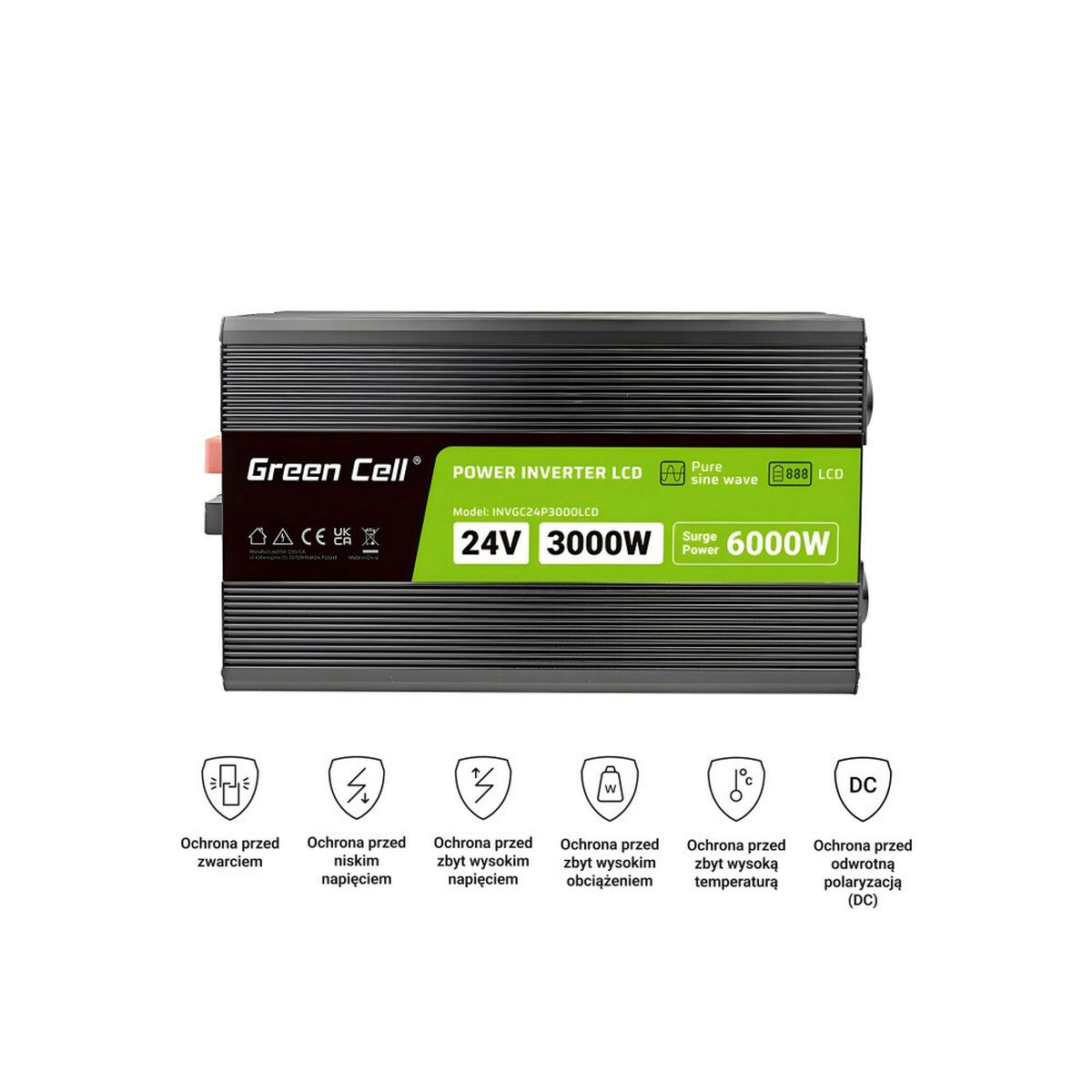 Eladapter Green Cell INVGC24P3000LCD 3000 W 1 Delar - 4