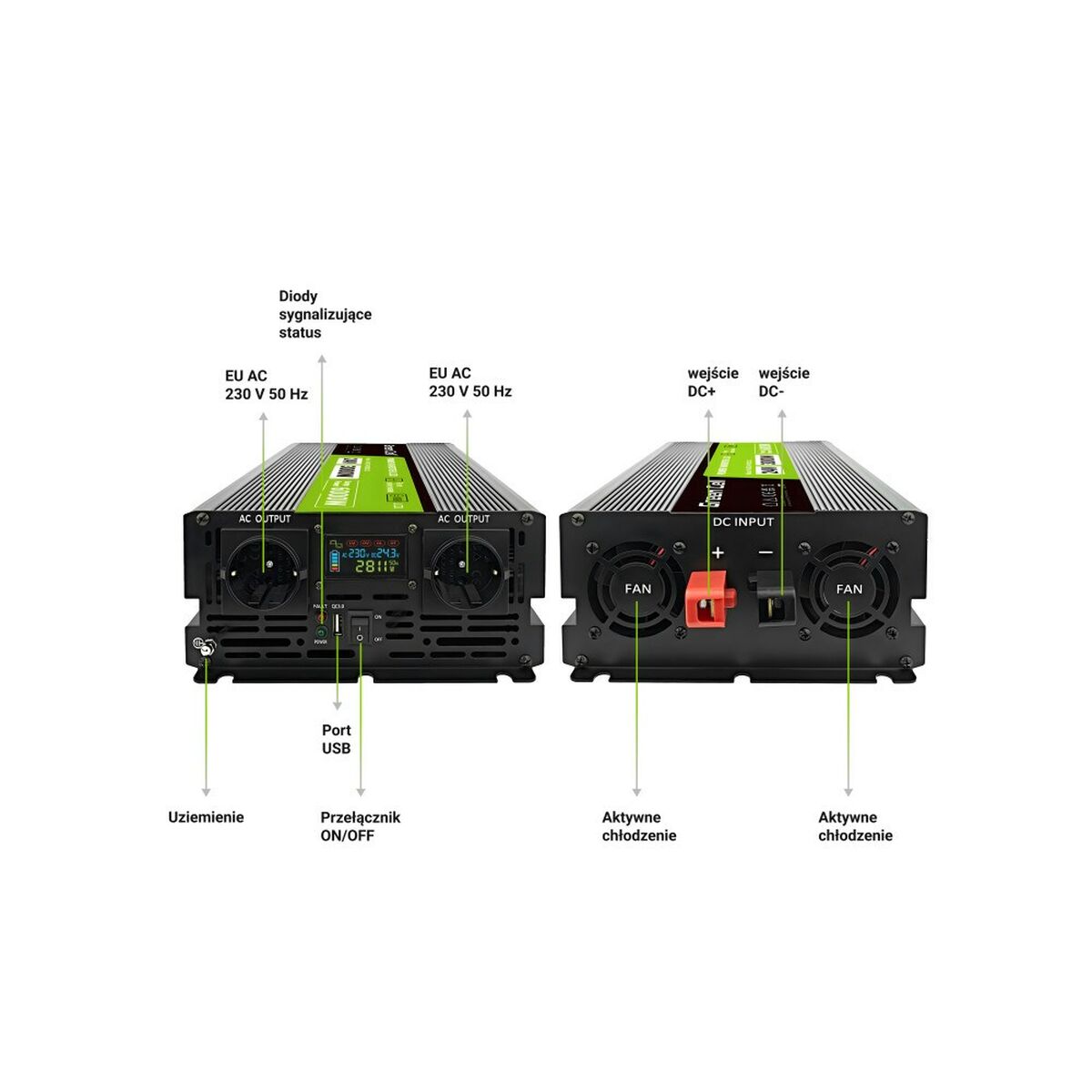 Eladapter Green Cell INVGC24P3000LCD 3000 W 1 Delar - 5