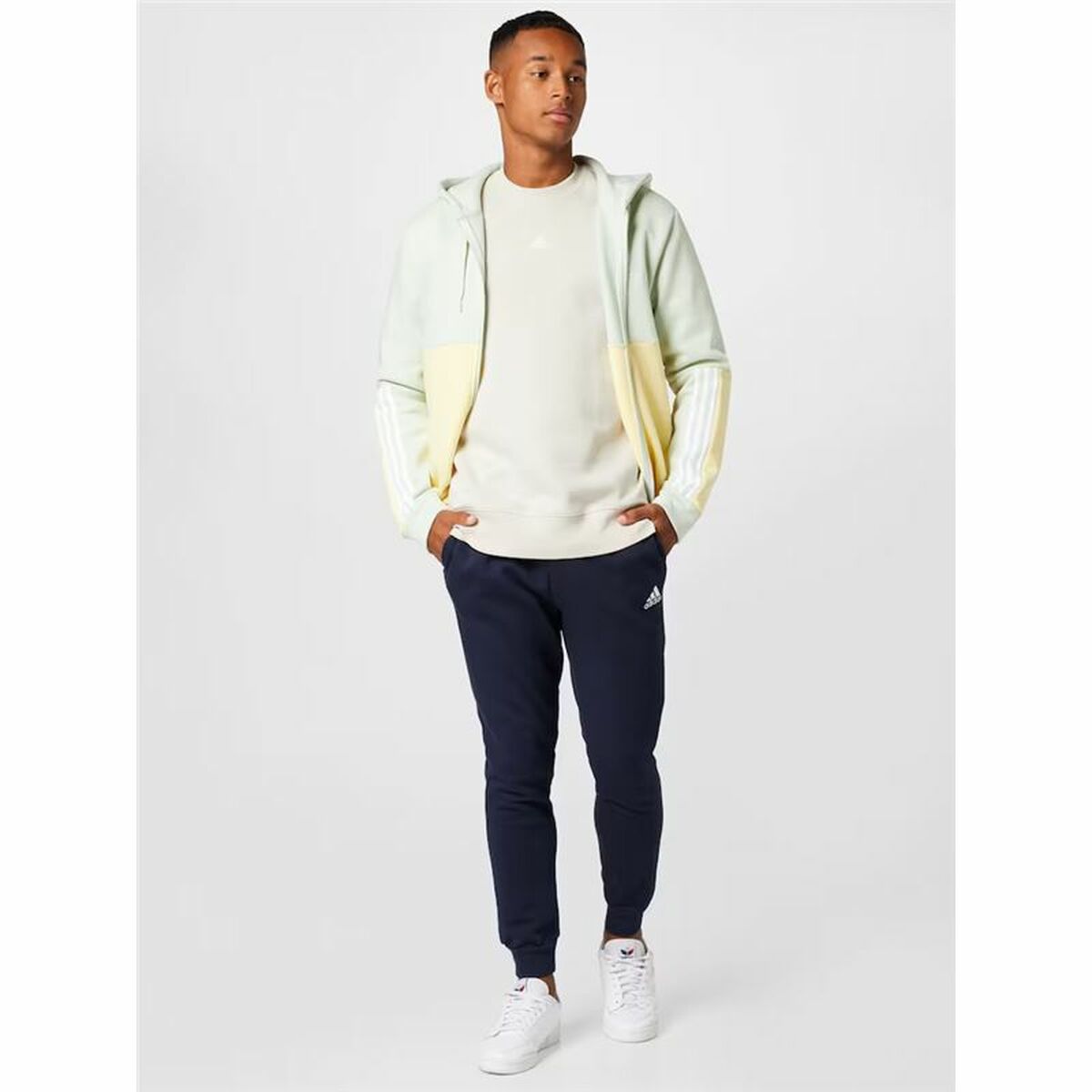 Tröja utan huva Herr Adidas FeelVivid Drop Shoulder Beige - 2