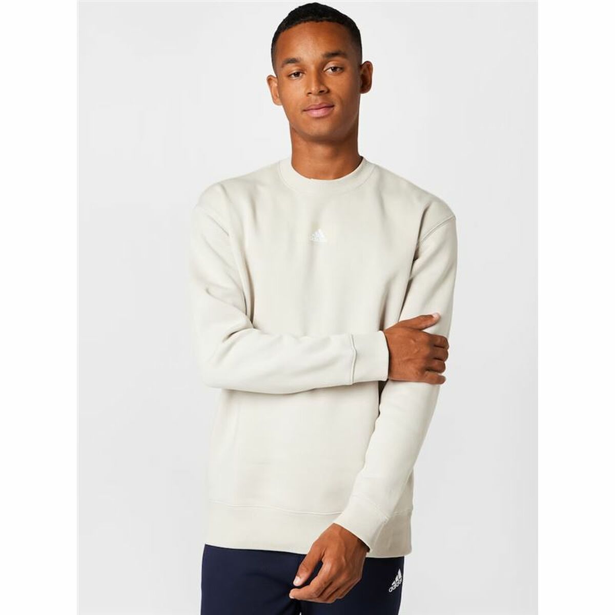 Tröja utan huva Herr Adidas FeelVivid Drop Shoulder Beige - 5