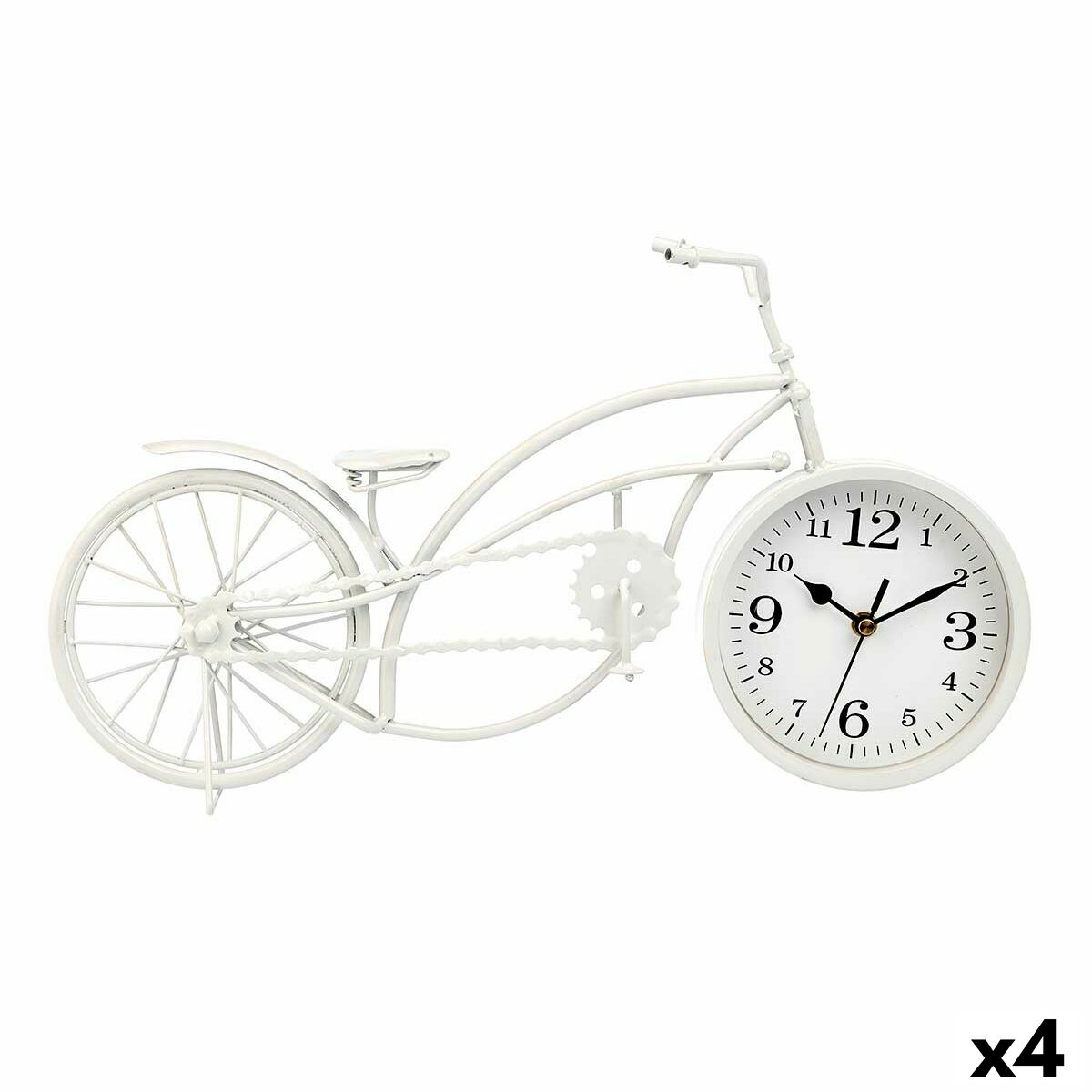 bordsklocka Gift Decor Vit Cykel (4 antal)