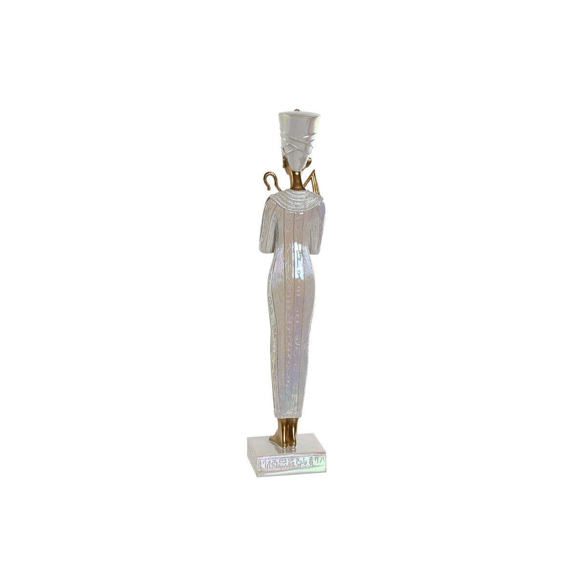 Prydnadsfigur Home ESPRIT Vit Gyllene Harts Orientalisk Egyptier 10 x 9 x 52 cm (2 antal) - 4