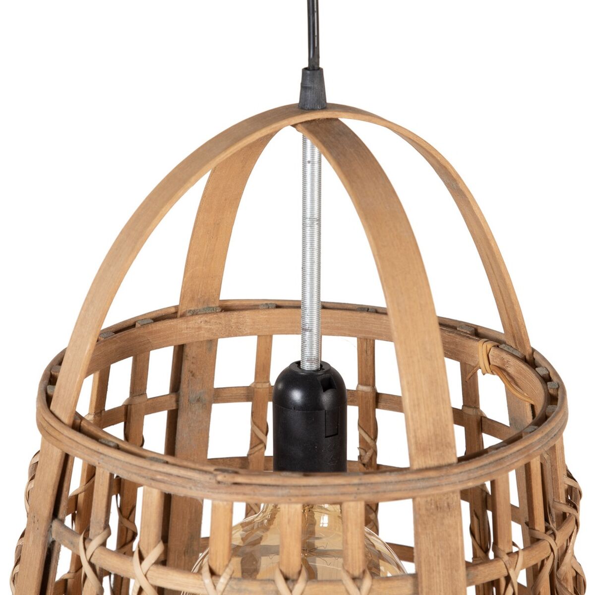 Taklampa 33,5 x 33,5 x 48,5 cm Naturell Bambu 220 V 240 V 60 W - 2