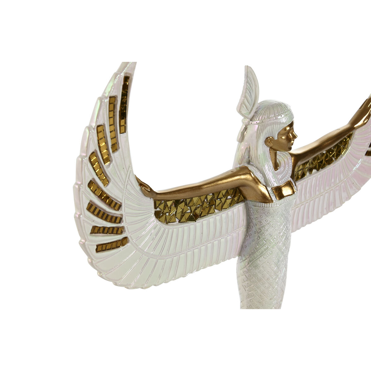 Prydnadsfigur Home ESPRIT Vit Gyllene Harts Orientalisk 34 x 6,5 x 33,5 cm - 2