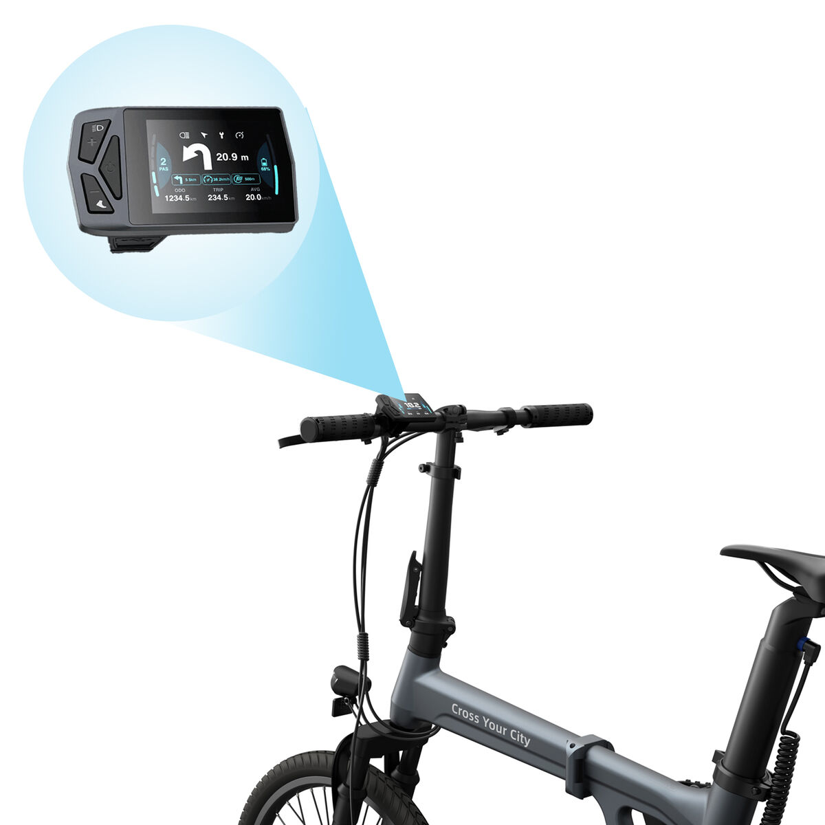 Elcykel Xiaomi ADO Air 20S Grå 10000 mAh 20" 100 Km - 5