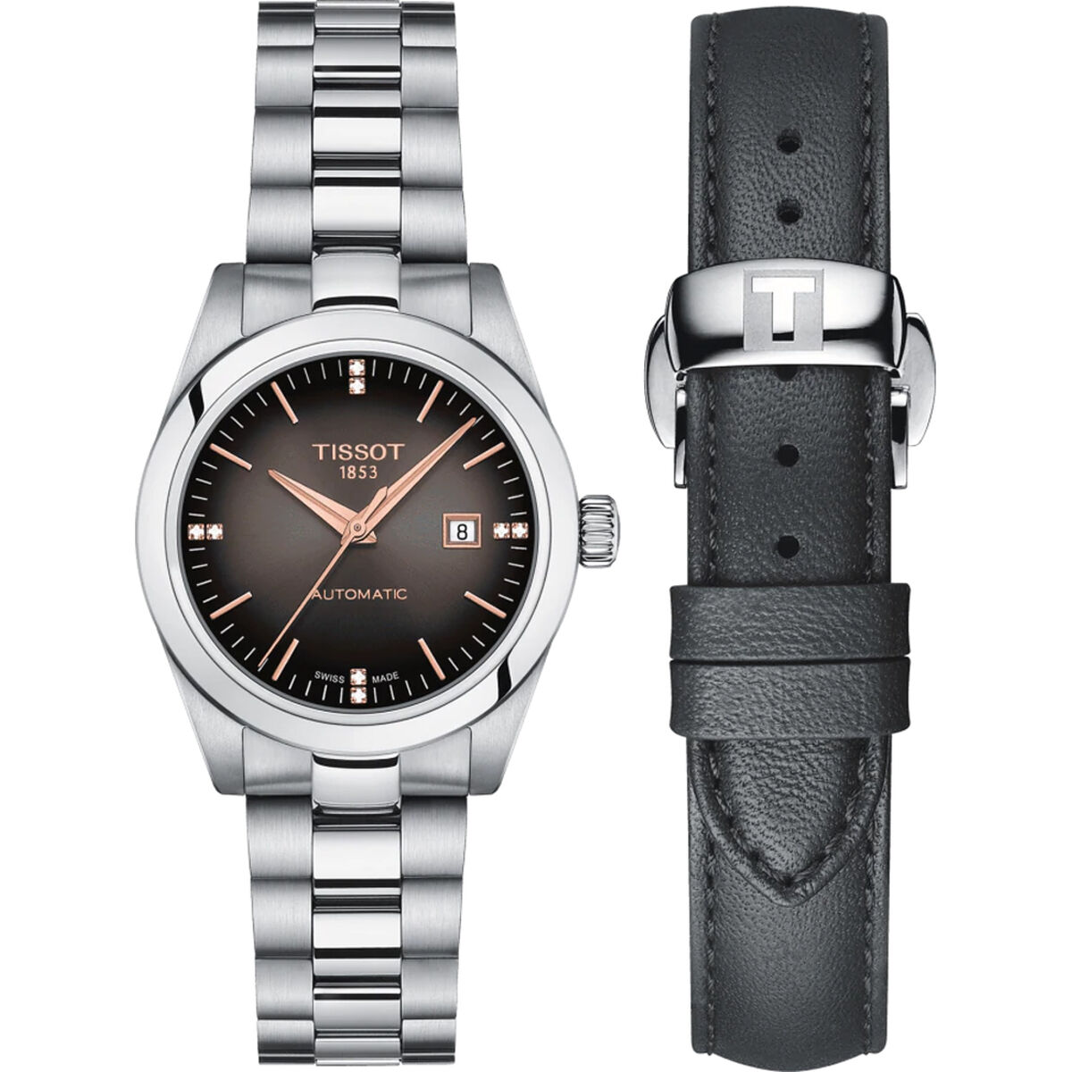 Herrklocka Tissot T-MY LADY AUTOMATIC W-DIAMONDS Svart Silvrig