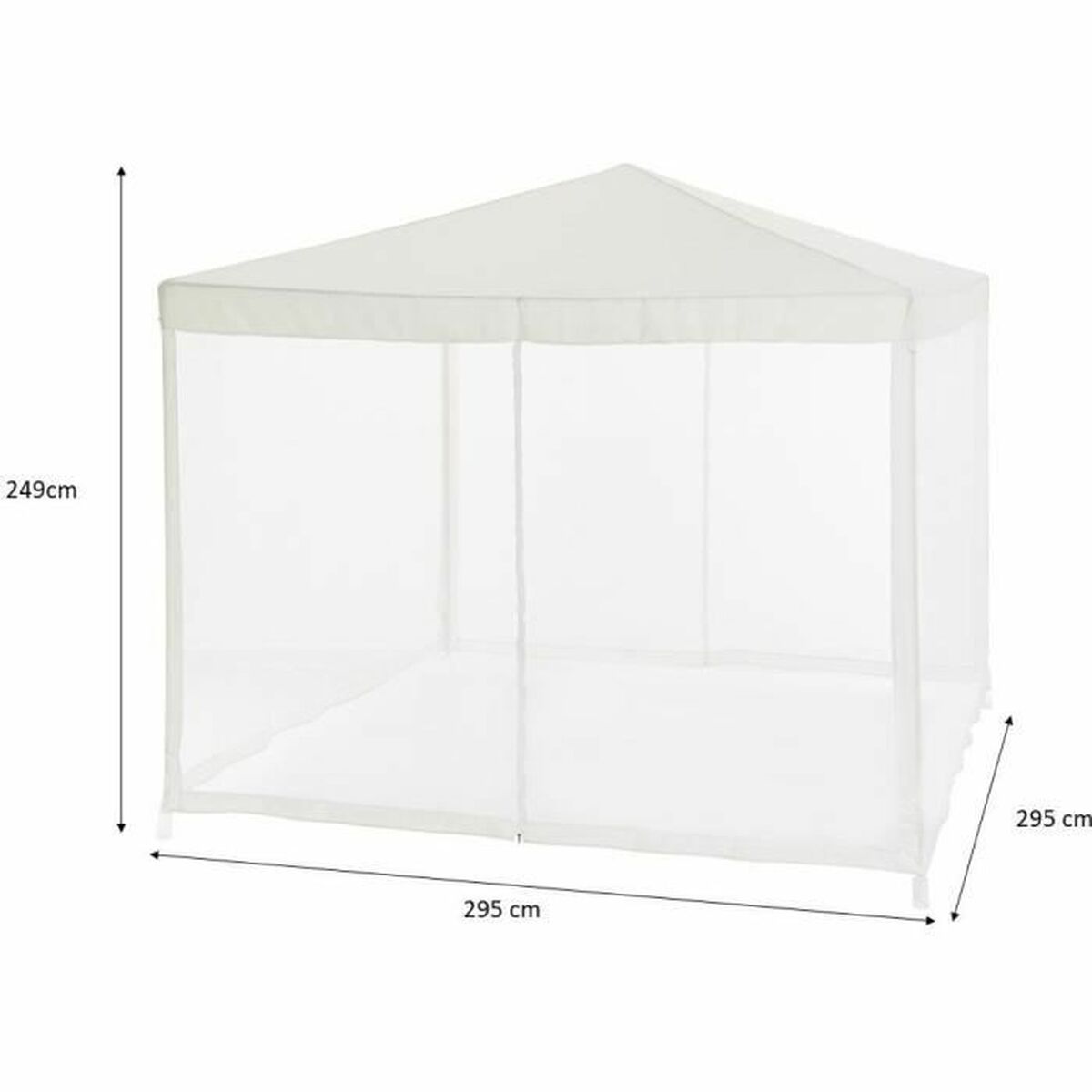 Gazebo 140 Stål 100 % polyester 3 x 3 m Vit - 7