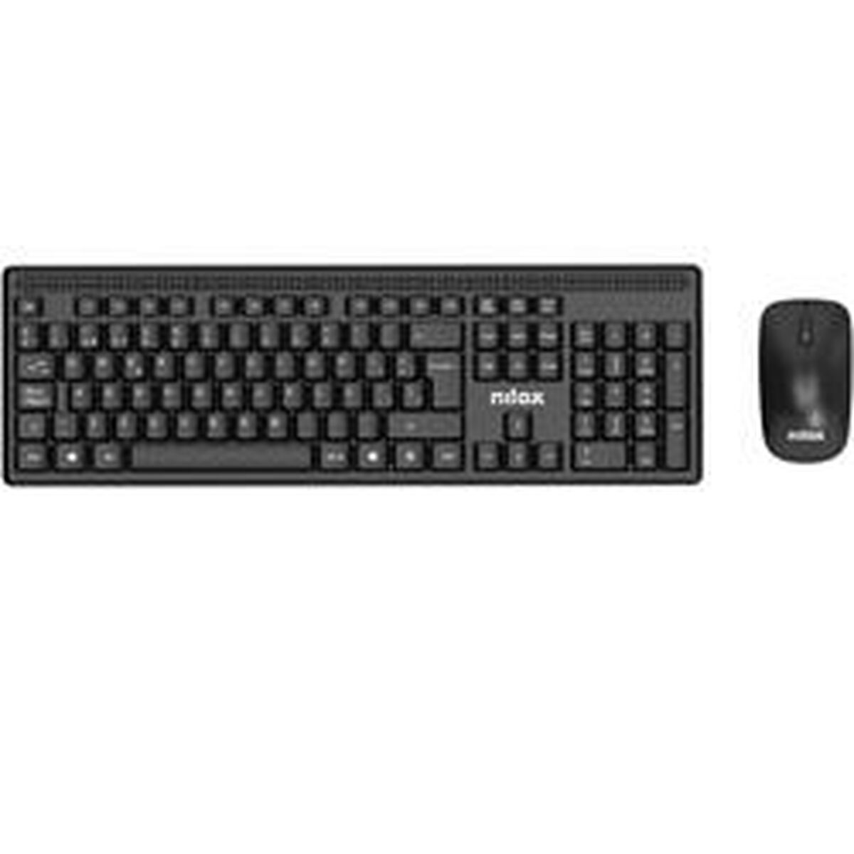 Tangentbord och Mus Nilox Svart Qwerty Spanska