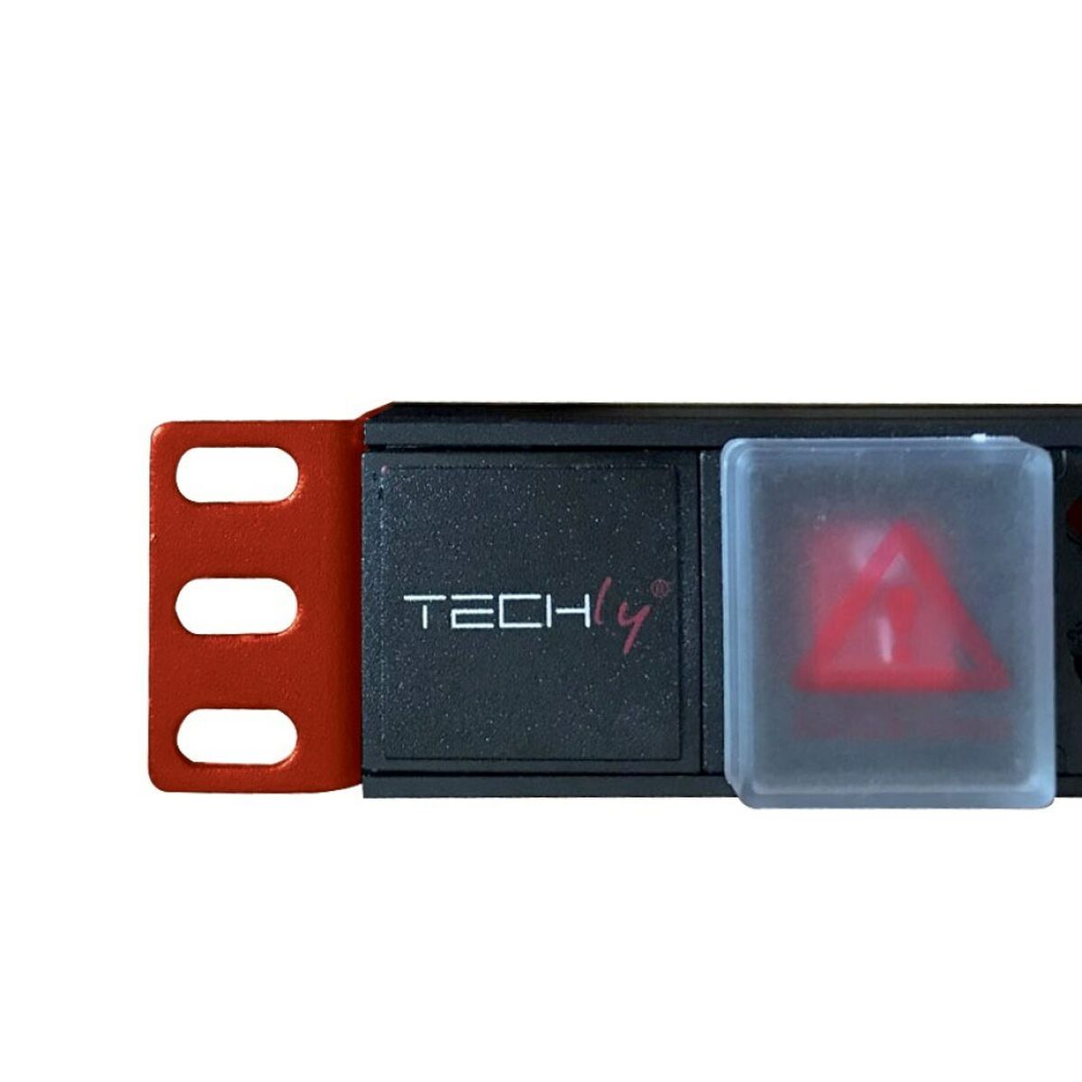 Överspänningsskydd 19" 8 Tomas Schuko med På/Av knapp Techly I-CASE STRIP-81UD Svart Röd 3500 W (3 m) - 4