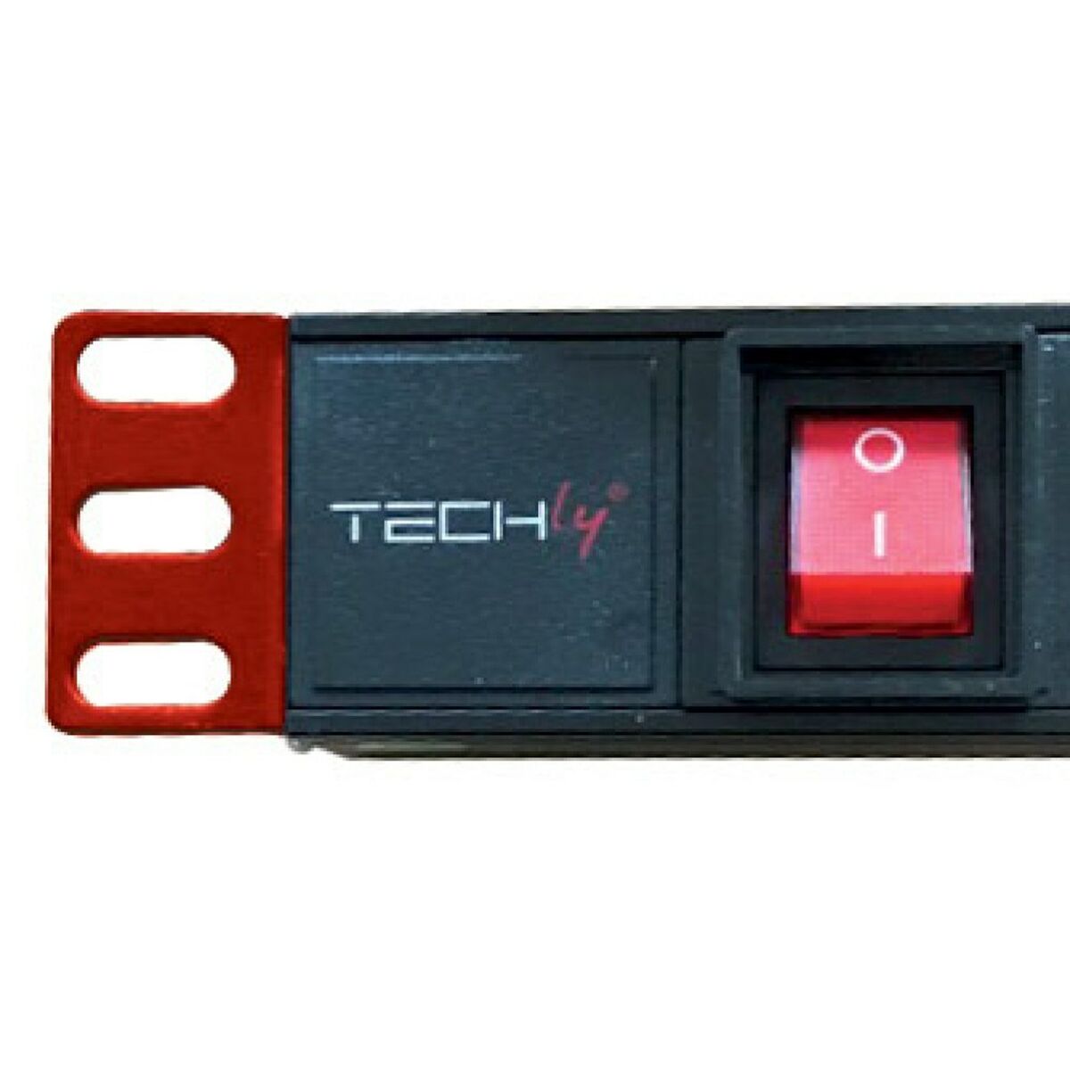 Överspänningsskydd 19" 8 Tomas Schuko med På/Av knapp Techly I-CASE STRIP-81UD Svart Röd 3500 W (3 m) - 3