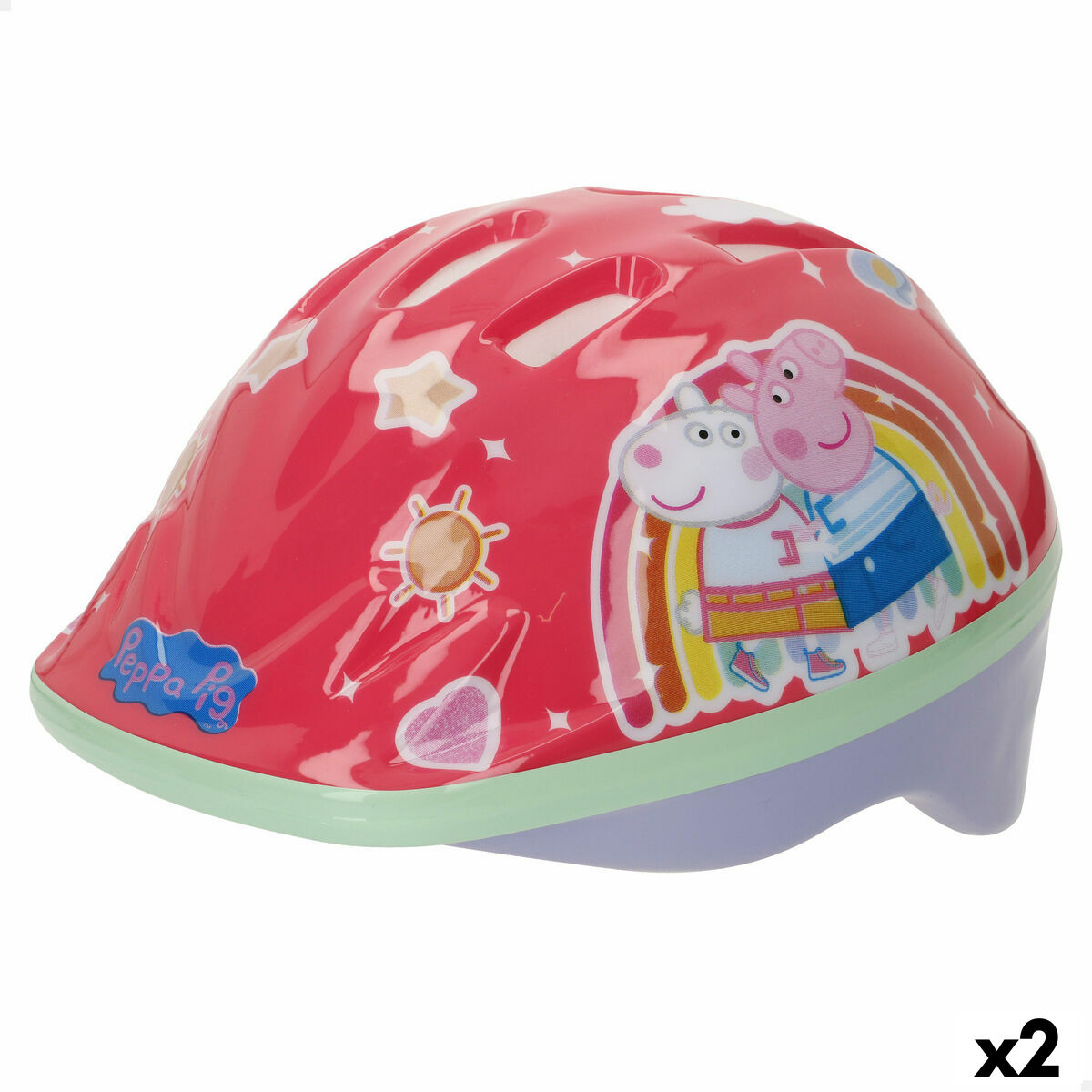 Cykelhjälm för barn Peppa Pig Röd 48-52 cm