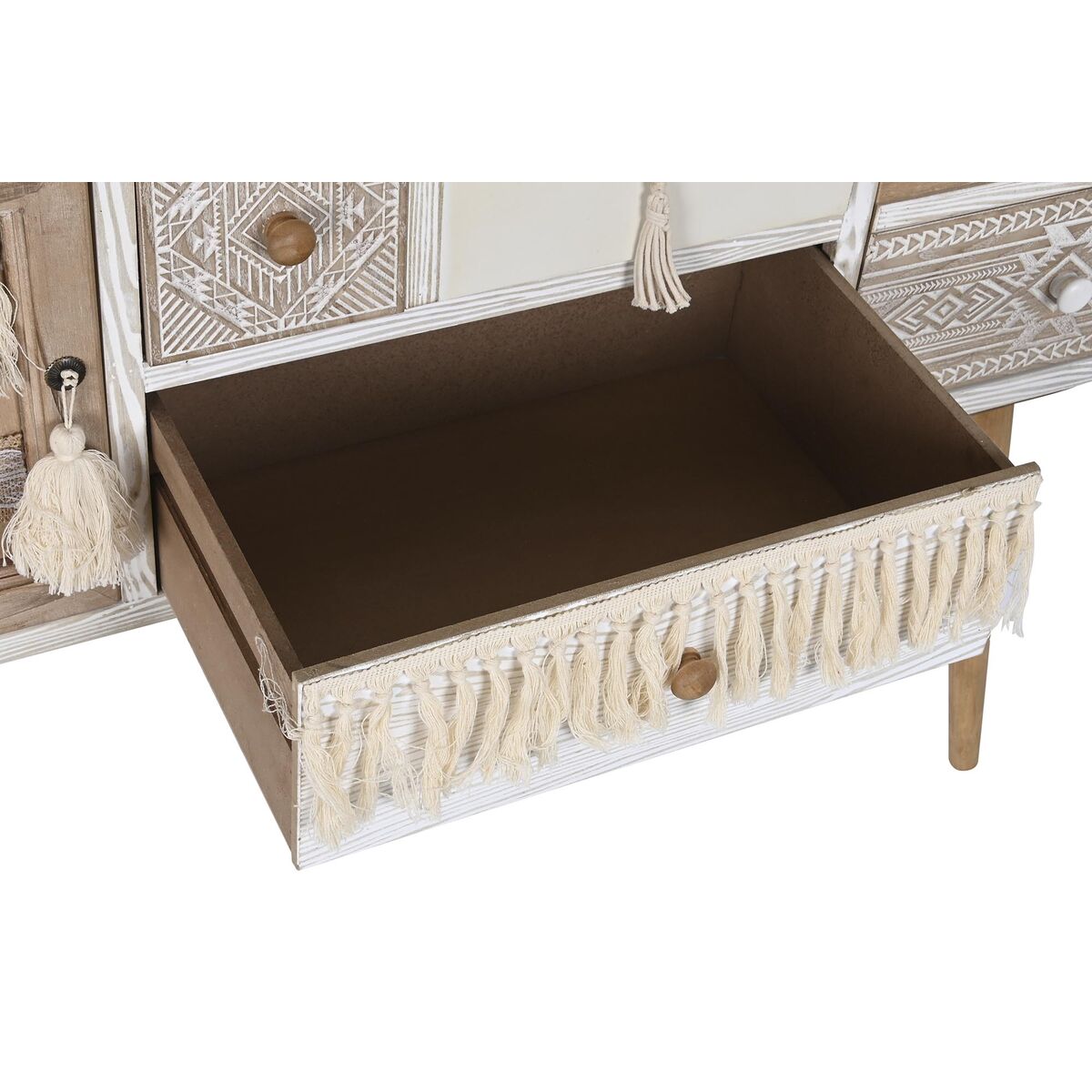 Skänk DKD Home Decor Gran Bomull Vit (120 x 35 x 80 cm) - 5