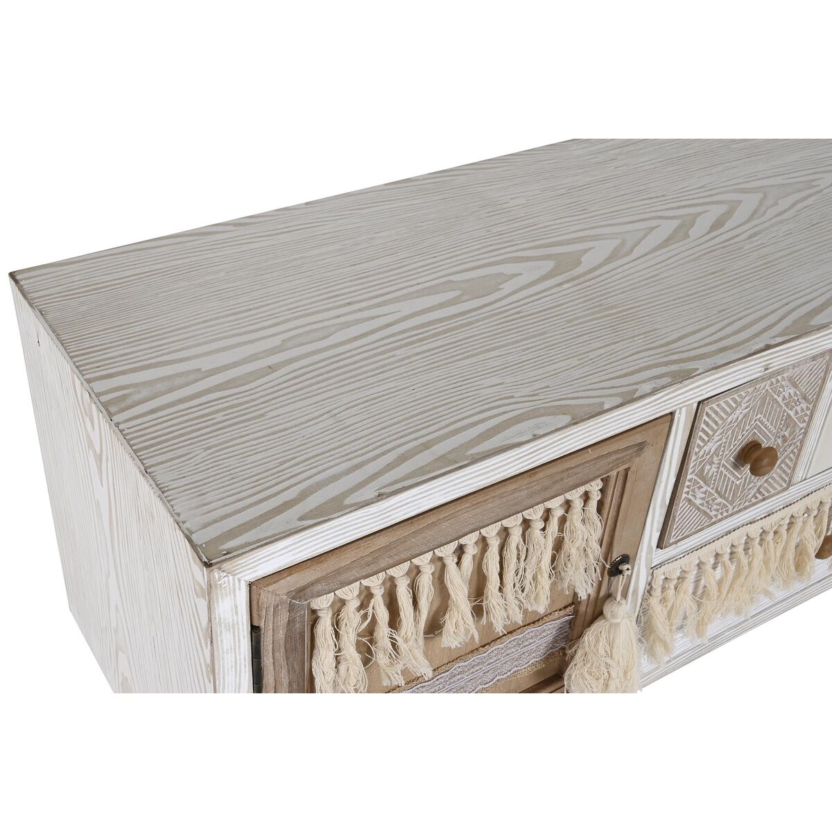 Skänk DKD Home Decor Gran Bomull Vit (120 x 35 x 80 cm) - 9