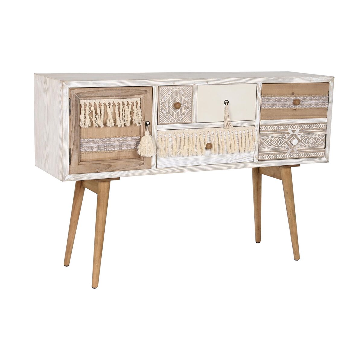 Skänk DKD Home Decor Gran Bomull Vit (120 x 35 x 80 cm)