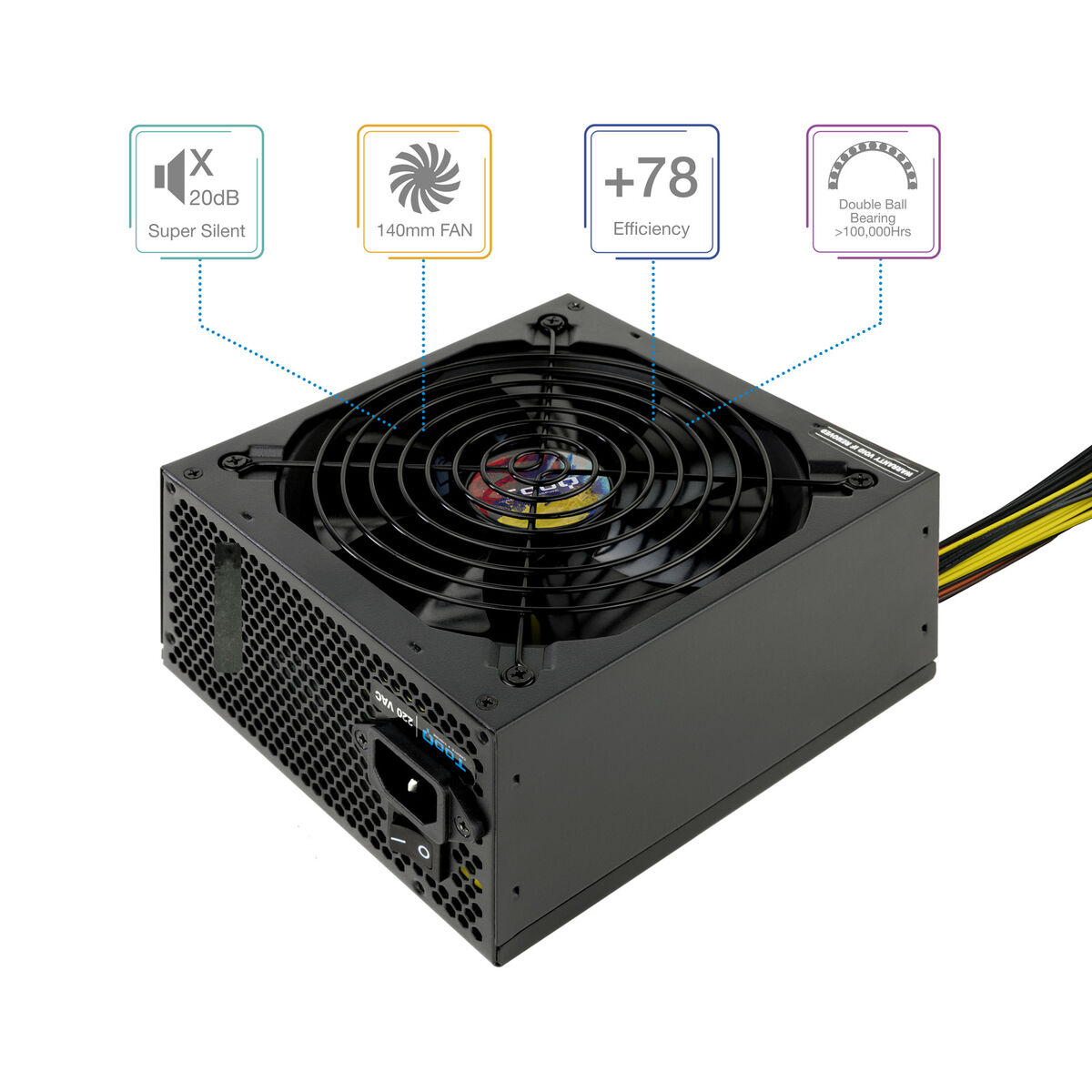 Strömtillförsel TooQ TQAPOLO-600SP ATX 600 W CE - RoHS - 4