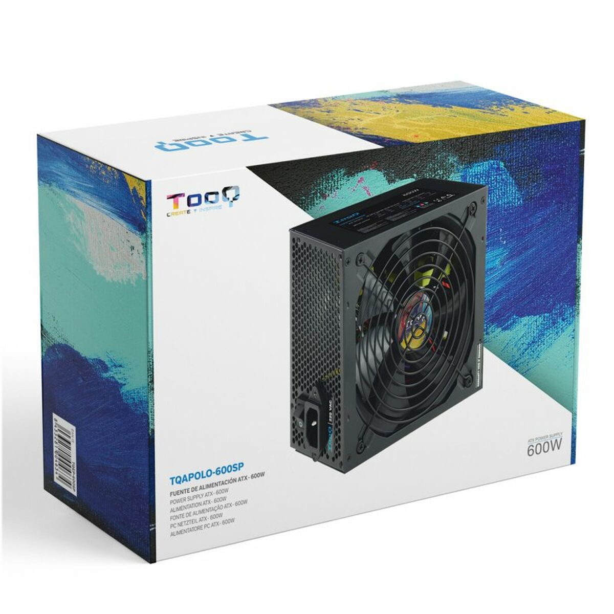 Strömtillförsel TooQ TQAPOLO-600SP ATX 600 W CE - RoHS - 3