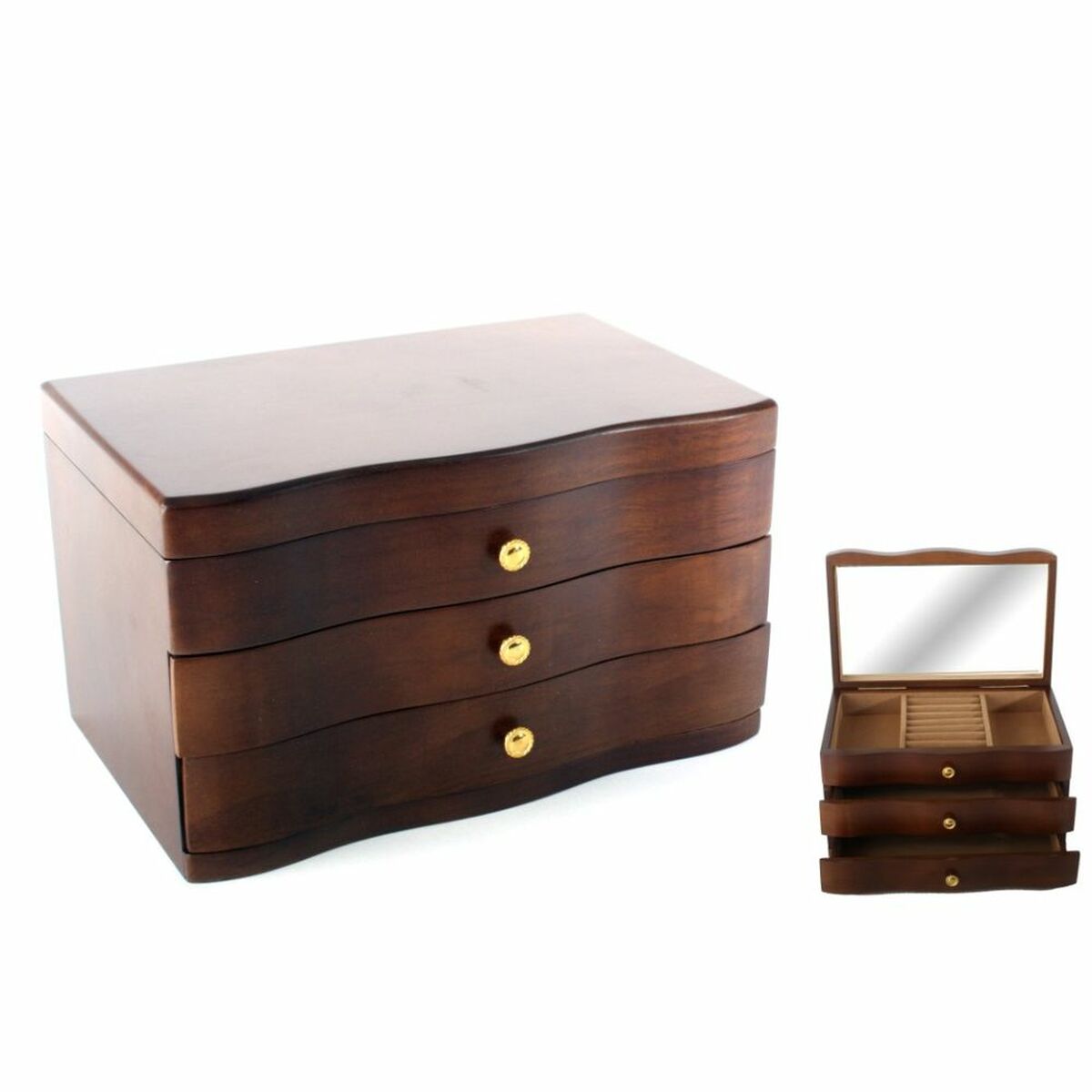 Smyckeskrin DKD Home Decor 27 x 18 x 16 cm Brun Trä MDF