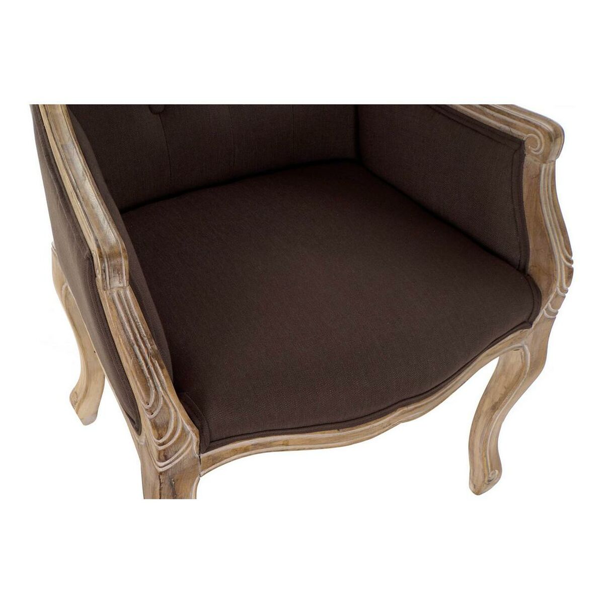 Fåtölj DKD Home Decor Brun Naturell Mörkbrun Gummiträ 62 x 55 x 100 cm 63,5 x 49,5 x 102 cm - 16