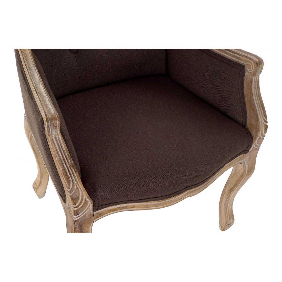 Fåtölj DKD Home Decor Brun Naturell Mörkbrun Gummiträ 62 x 55 x 100 cm 63,5 x 49,5 x 102 cm - 6