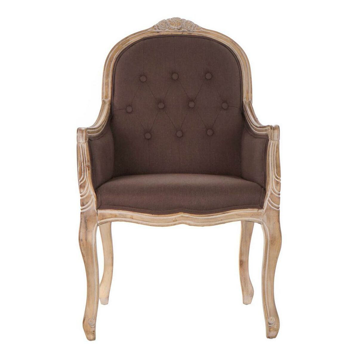 Fåtölj DKD Home Decor Brun Naturell Mörkbrun Gummiträ 62 x 55 x 100 cm 63,5 x 49,5 x 102 cm - 13