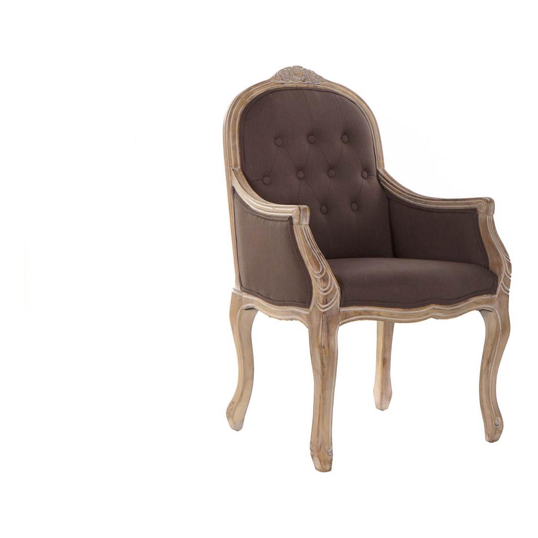 Fåtölj DKD Home Decor Brun Naturell Mörkbrun Gummiträ 62 x 55 x 100 cm 63,5 x 49,5 x 102 cm