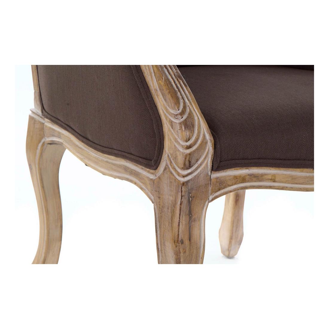 Fåtölj DKD Home Decor Brun Naturell Mörkbrun Gummiträ 62 x 55 x 100 cm 63,5 x 49,5 x 102 cm - 4