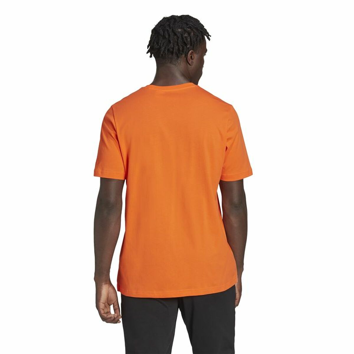 T-shirt med kortärm Herr Adidas  Essentials Embroidered Linear Orange - 5
