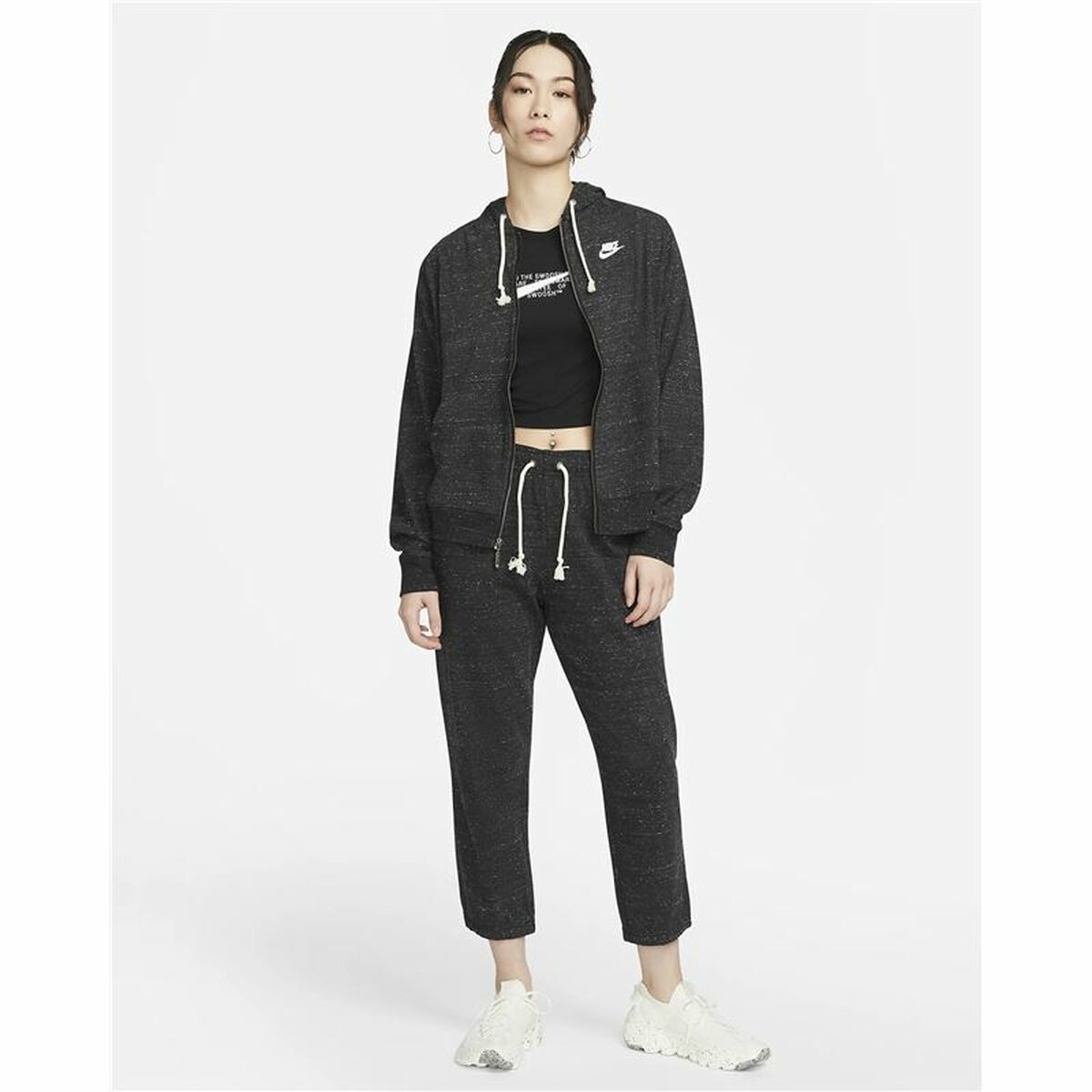 Tröja med huva Dam Nike Sportswear Mörkgrå - 5