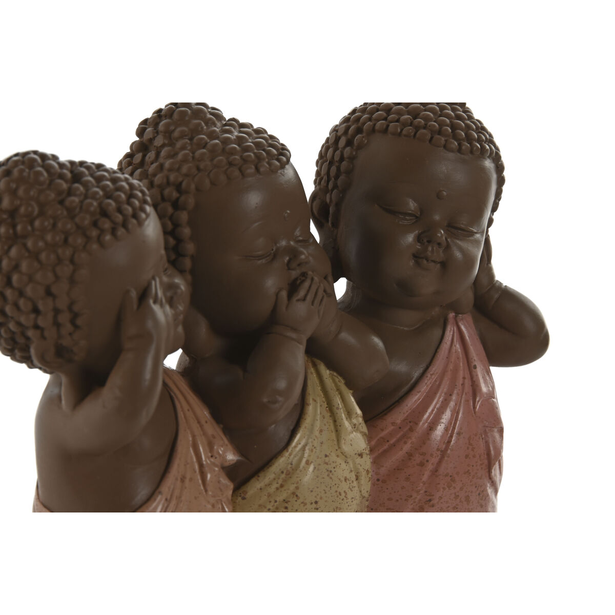 Prydnadsfigur Home ESPRIT Orange Korall Lime Buddha Orientalisk 15,5 x 6 x 13 cm - 2