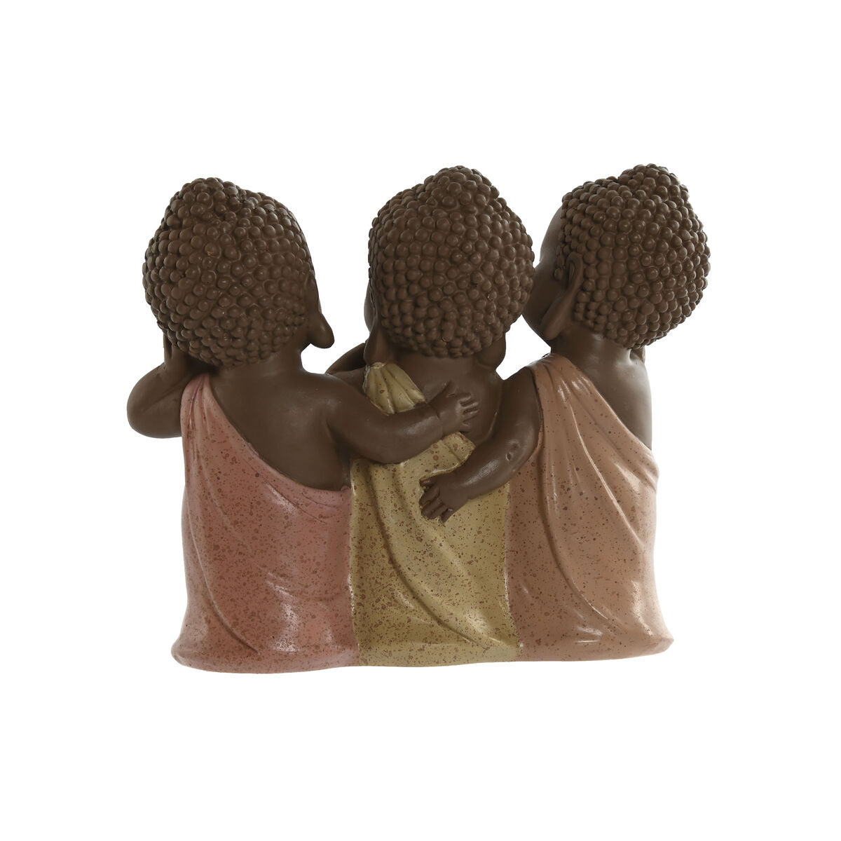 Prydnadsfigur Home ESPRIT Orange Korall Lime Buddha Orientalisk 15,5 x 6 x 13 cm - 3