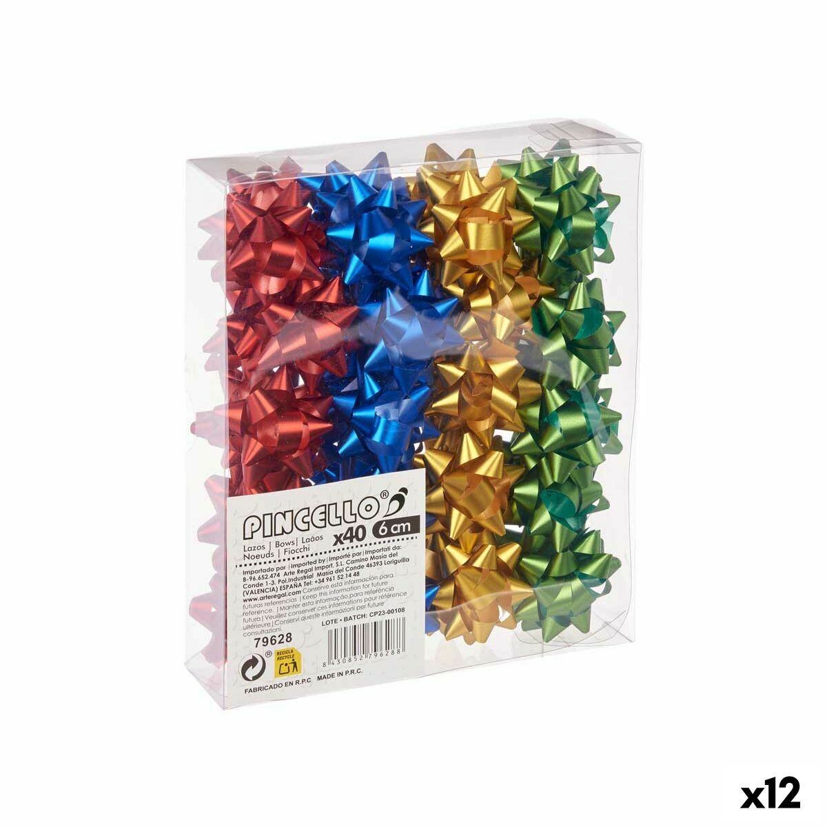 Roterande Pincello PVC 5 x 3,5 x 5 cm Matt Multicolour (12 antal) - 3