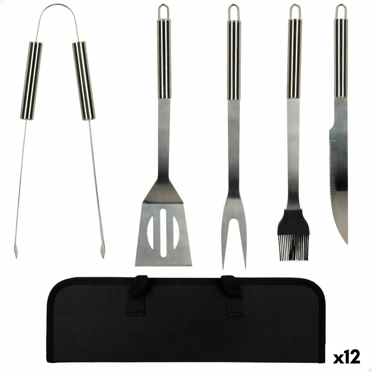 Grillredskap Aktive Silikon Rostfritt stål 12 antal 7,5 x 35 x 1,9 cm (5 Delar) - 8