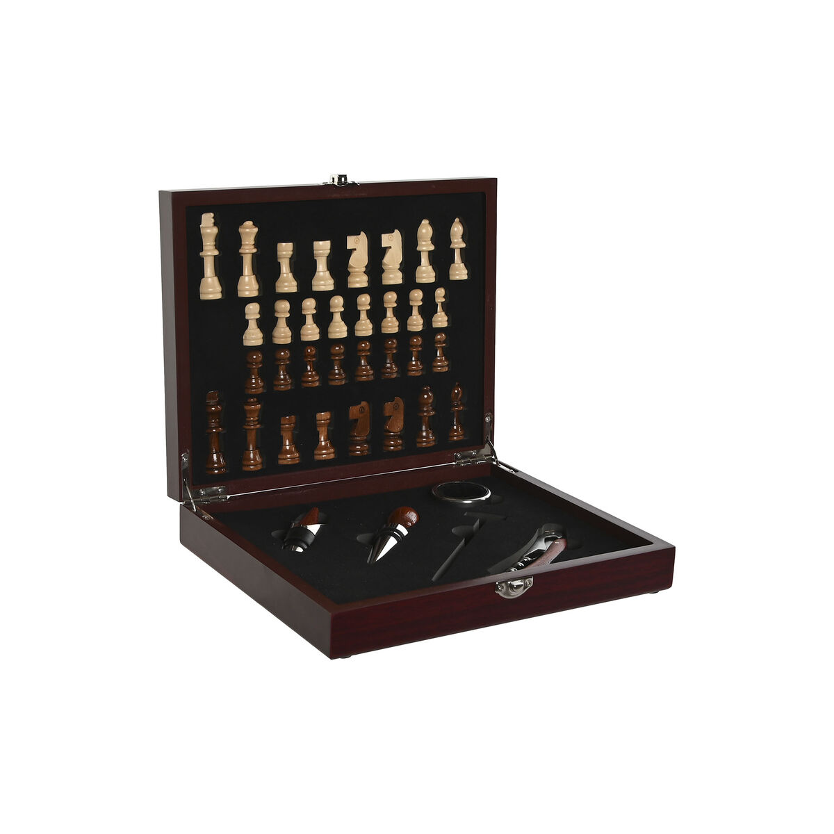 Set med Vintillbehör Home ESPRIT Brun Trä MDF 24 x 19 x 5 cm