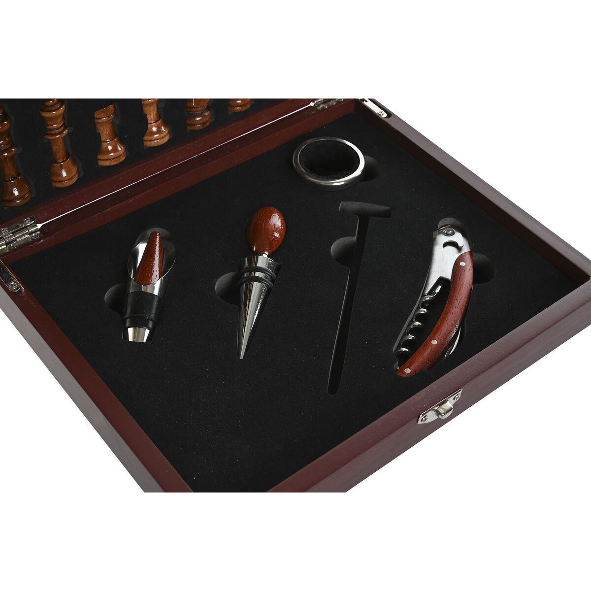 Set med Vintillbehör Home ESPRIT Brun Trä MDF 24 x 19 x 5 cm - 3