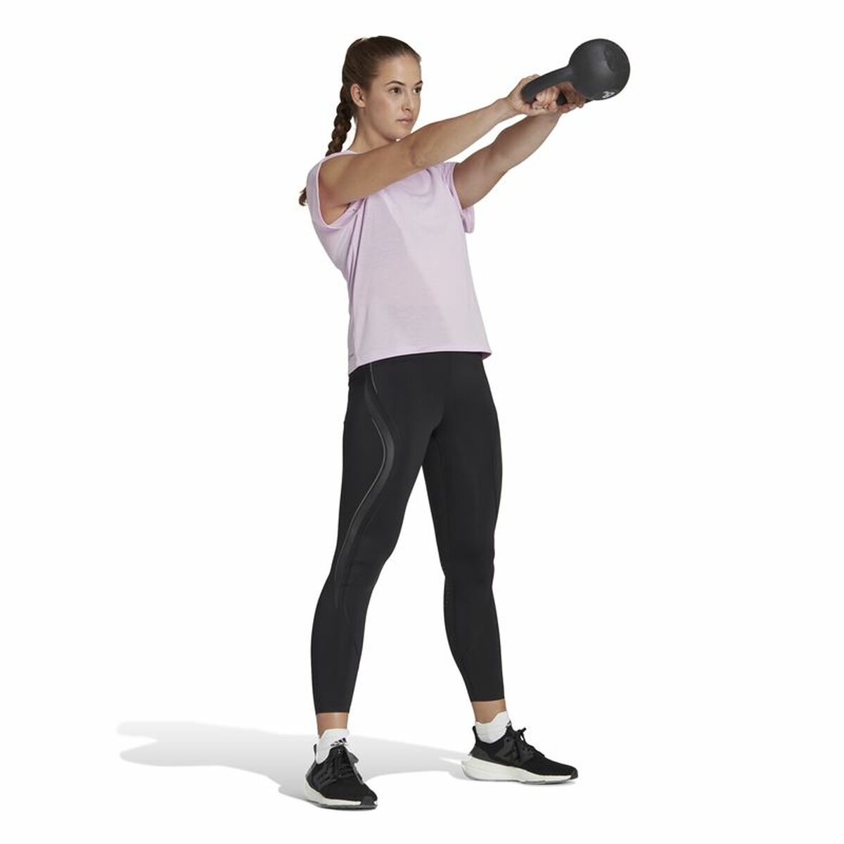 T-shirt med kortärm Dam Adidas  trainning Floral  Lila - 6