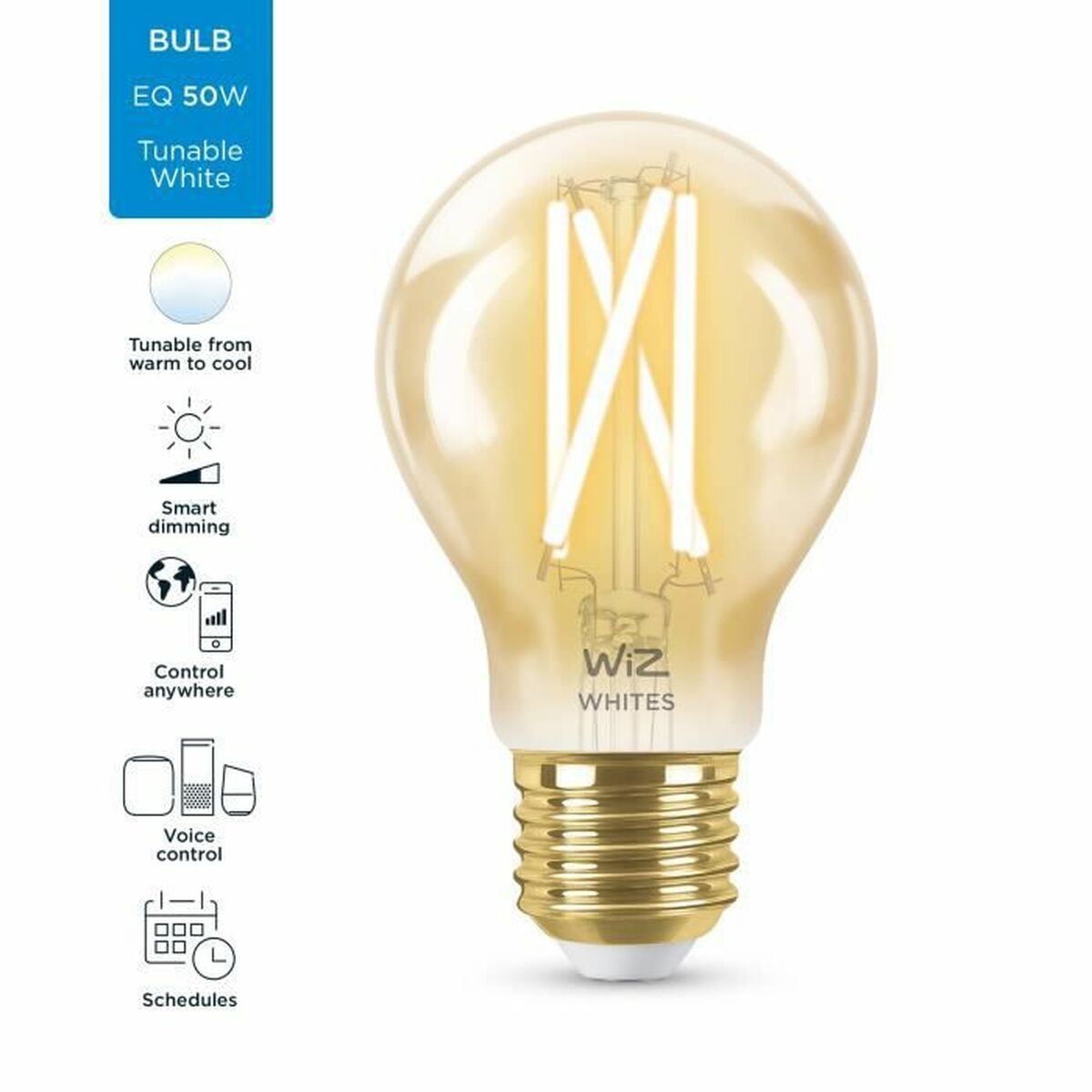 Lampa Wiz Multicolour Gyllene F 7 W 50 W E27 - 3