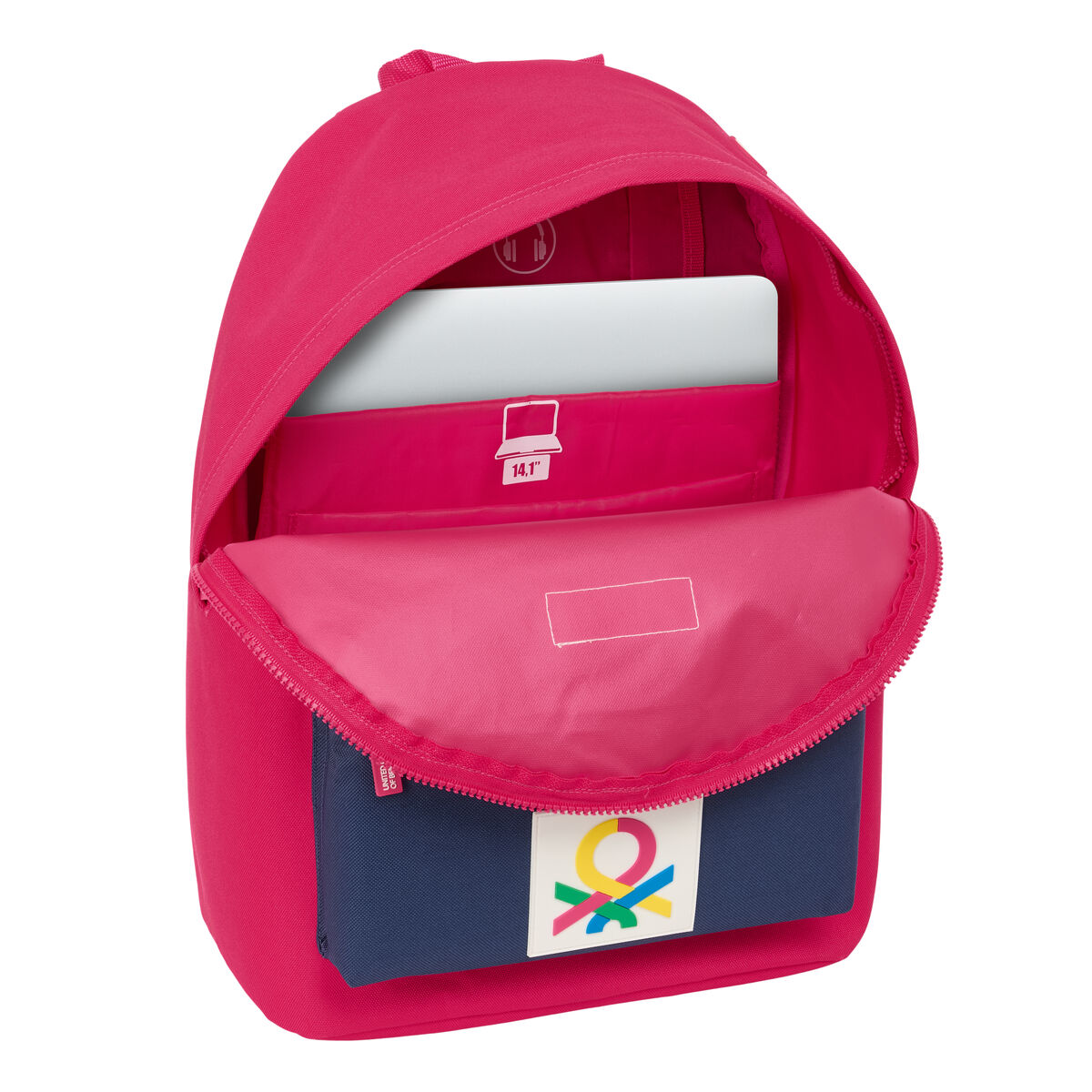 Laptopryggsäck Benetton benetton Cerise Marinblå 31 x 41 x 16 cm - 2