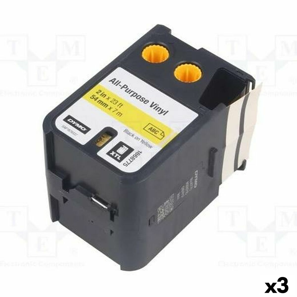 Termiskt överföringsband Dymo Gul Svart Vinyl 54 x 7 mm (3 antal) - 3