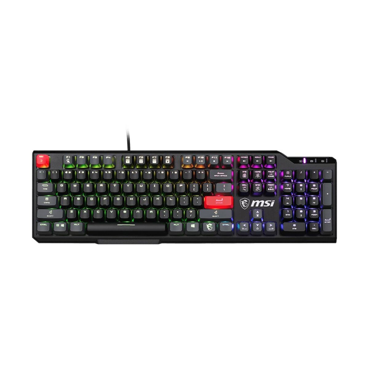 Tangentbord MSI VIGOR GK41 DUSK LR US Svart Multicolour QWERTY