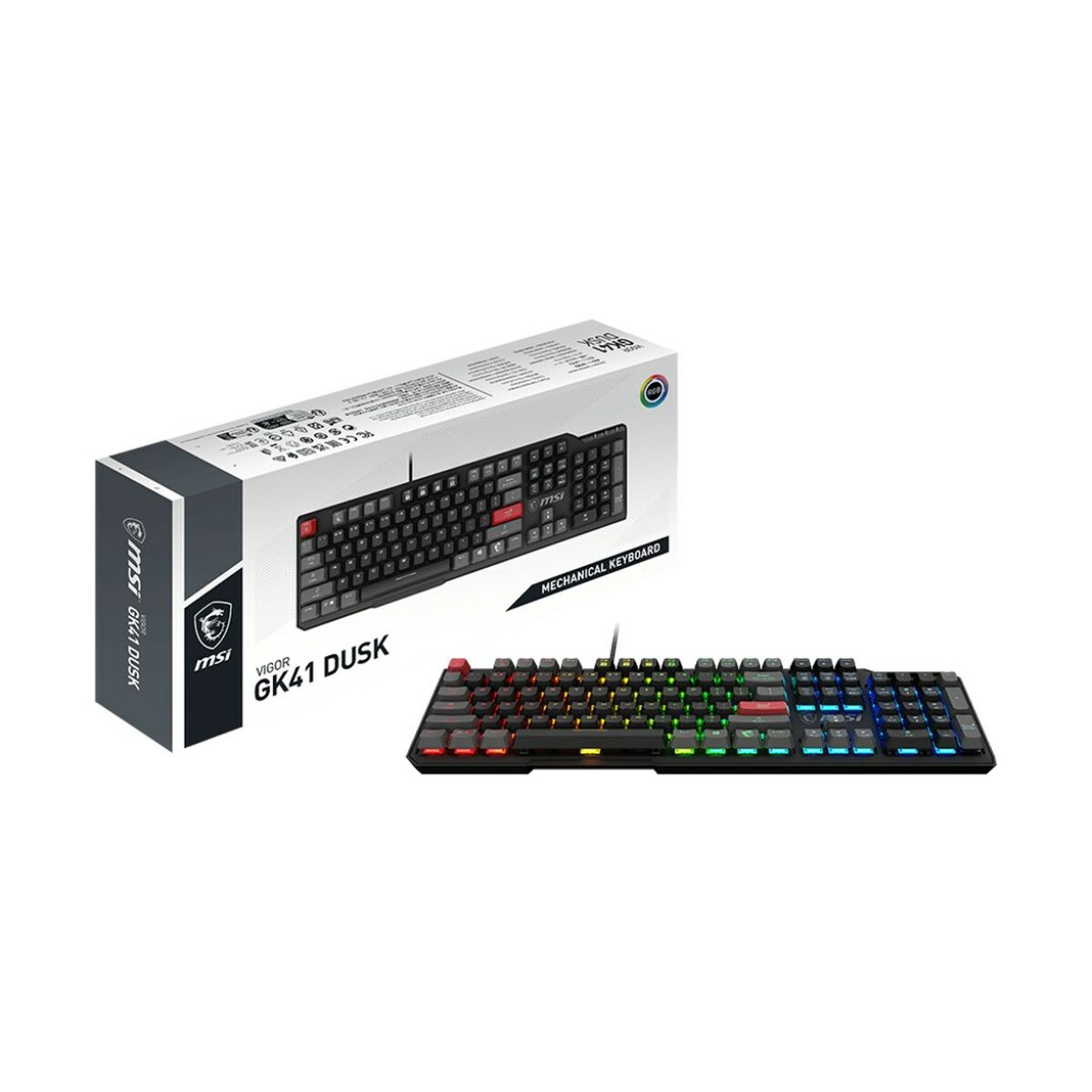 Tangentbord MSI VIGOR GK41 DUSK LR US Svart Multicolour QWERTY - 5