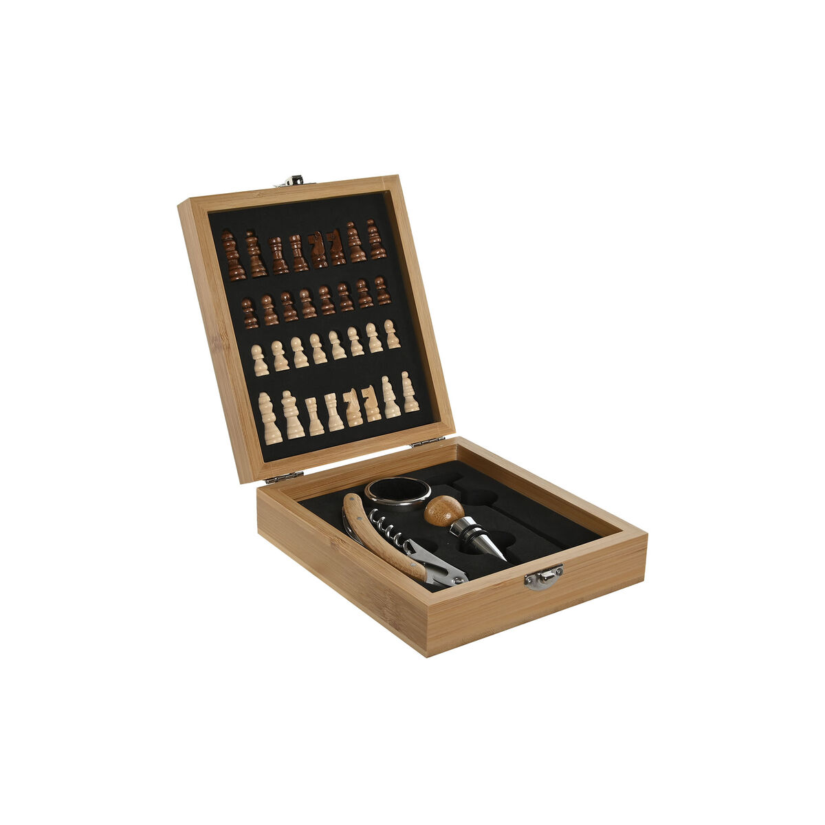 Set med Vintillbehör Home ESPRIT Naturell Bambu 15 x 17 x 5 cm