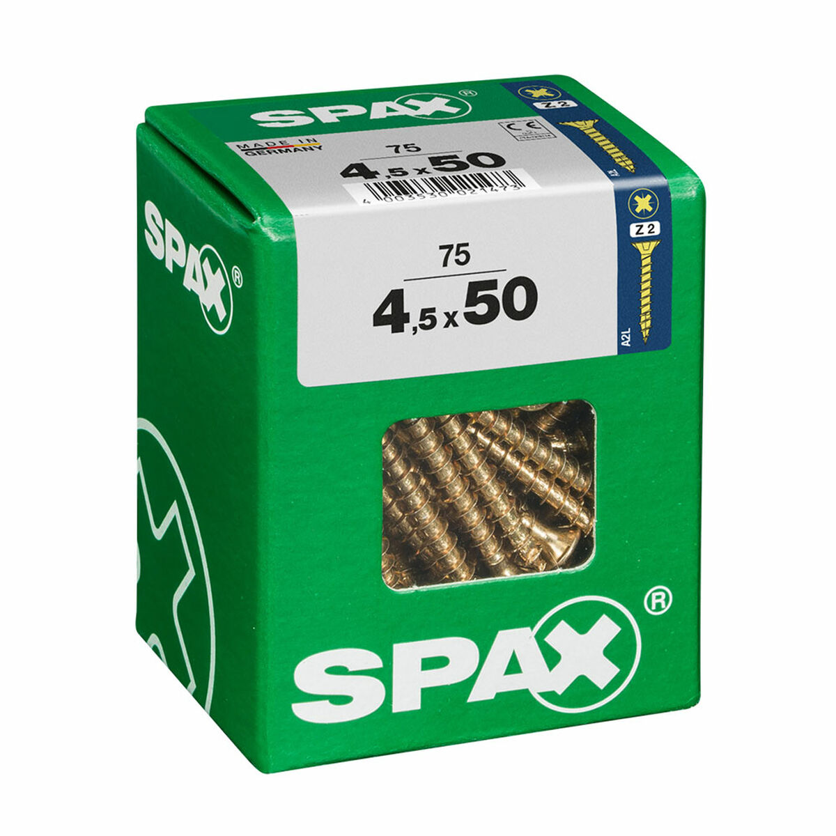 Låda med skruvar SPAX Träskruv Platt huvud (4,5 x 50 mm) - 2