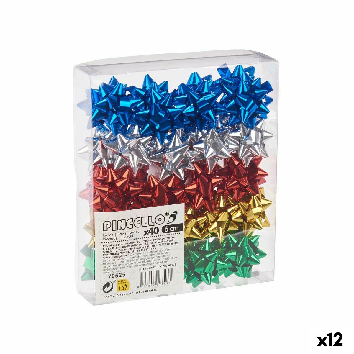 Roterande Pincello PVC 5 x 3,5 x 5 cm Glans Multicolour (12 antal)
