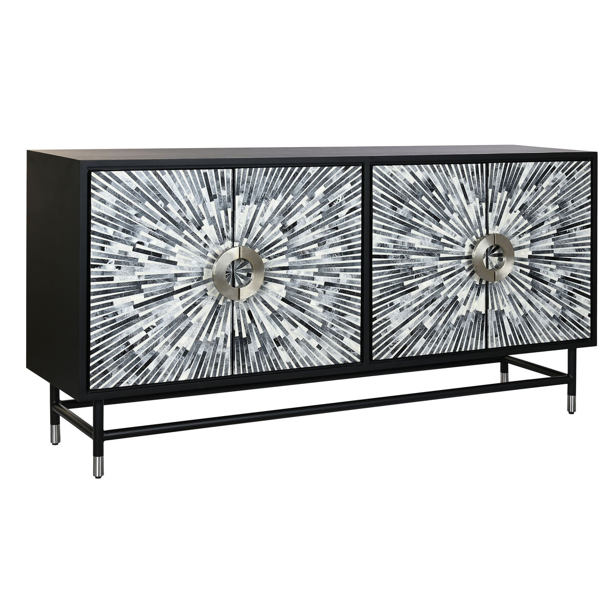 Skänk DKD Home Decor Vit Svart Grå 160 x 40 x 80 cm - 10