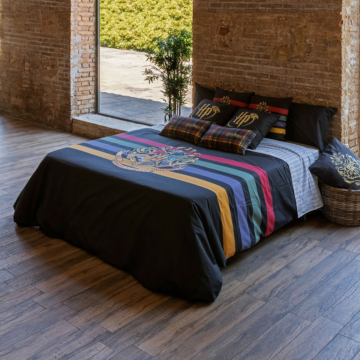 Påslakan Harry Potter Hogwarts Svart Multicolour 175 Trådar 220 x 220 cm Säng 135/140 - 2