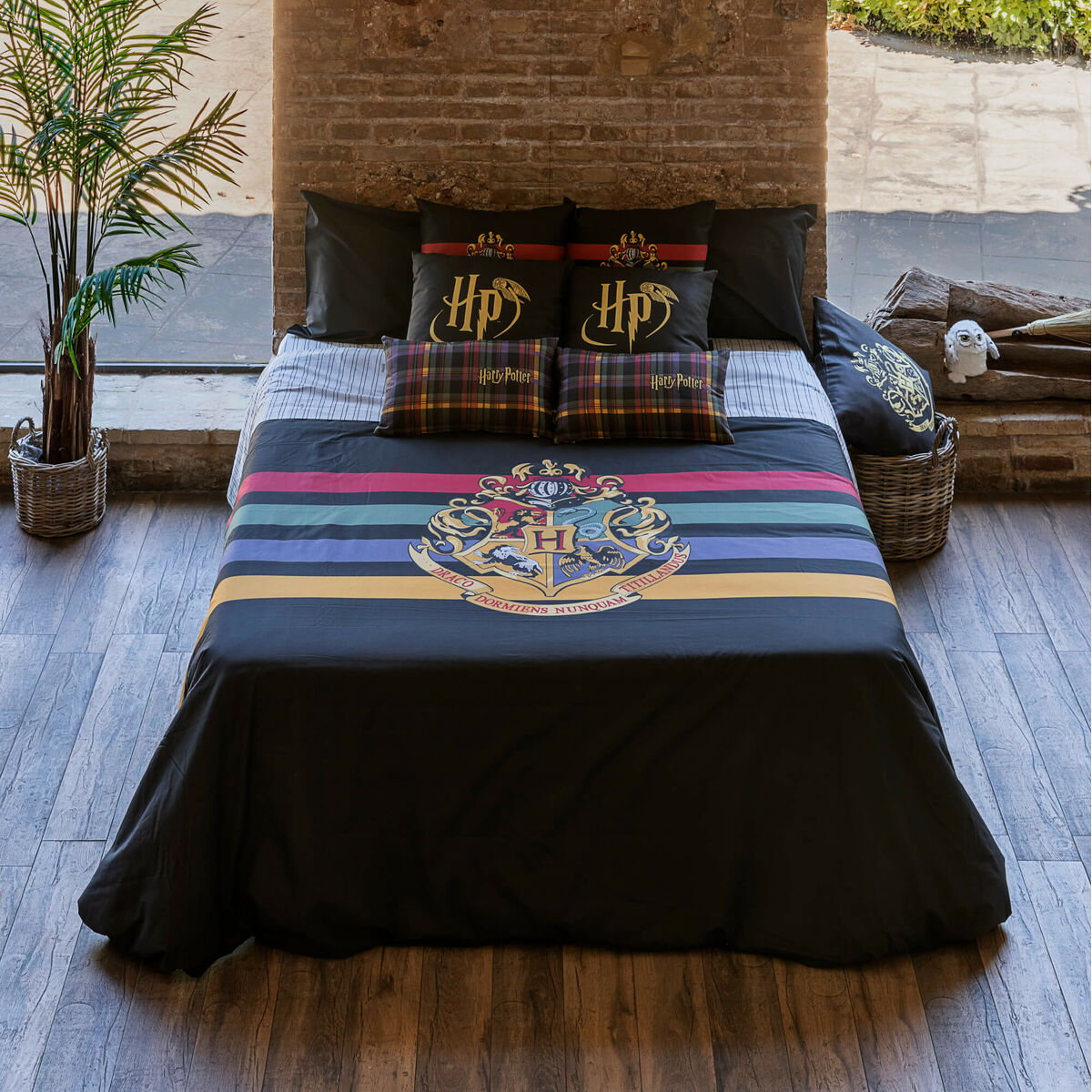 Påslakan Harry Potter Hogwarts Svart Multicolour 175 Trådar 220 x 220 cm Säng 135/140 - 3
